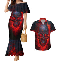 Horror Skull Couples Matching Mermaid Dress and Hawaiian Shirt If Karma Doesn't Hit You Trust me I Will - Wonder Print Shop