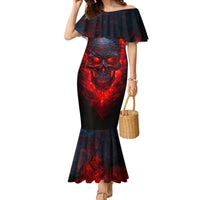 Horror Skull Family Matching Mermaid Dress and Hawaiian Shirt If Karma Doesn't Hit You Trust me I Will - Wonder Print Shop