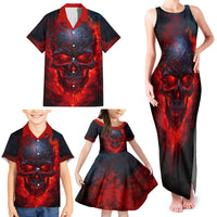 Horror Skull Family Matching Tank Maxi Dress and Hawaiian Shirt If Karma Doesn't Hit You Trust me I Will - Wonder Print Shop