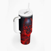 Horror Skull Tumbler With Handle If Karma Doesn't Hit You Trust me I Will - Wonder Print Shop