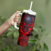 Horror Skull Tumbler With Handle If Karma Doesn't Hit You Trust me I Will - Wonder Print Shop