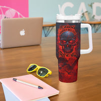Horror Skull Tumbler With Handle If Karma Doesn't Hit You Trust me I Will - Wonder Print Shop