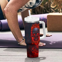 Horror Skull Tumbler With Handle If Karma Doesn't Hit You Trust me I Will - Wonder Print Shop