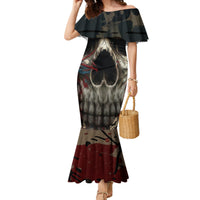 American Flag Skull Family Matching Mermaid Dress and Hawaiian Shirt I'm Not Anti - Social I'm Just Not User Friendly - Wonder Print Shop