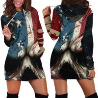 American Flag Skull Hoodie Dress I'm Not Anti - Social I'm Just Not User Friendly - Wonder Print Shop