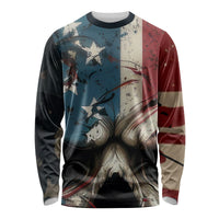 American Flag Skull Long Sleeve Shirt I'm Not Anti - Social I'm Just Not User Friendly - Wonder Print Shop