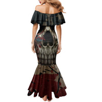 American Flag Skull Mermaid Dress I'm Not Anti - Social I'm Just Not User Friendly - Wonder Print Shop