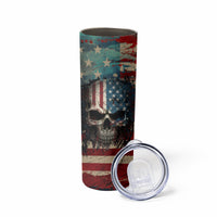 American Flag Skull Skinny Tumbler I'm Not Anti - Social I'm Just Not User Friendly - Wonder Print Shop