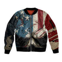 American Flag Skull Sleeve Zip Bomber Jacket I'm Not Anti - Social I'm Just Not User Friendly - Wonder Print Shop