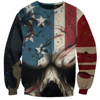 American Flag Skull Sweatshirt I'm Not Anti - Social I'm Just Not User Friendly - Wonder Print Shop