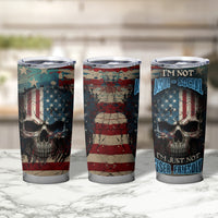 American Flag Skull Tumbler Cup I'm Not Anti - Social I'm Just Not User Friendly - Wonder Print Shop