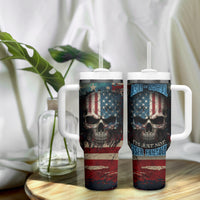 American Flag Skull Tumbler With Handle I'm Not Anti - Social I'm Just Not User Friendly - Wonder Print Shop