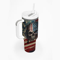 American Flag Skull Tumbler With Handle I'm Not Anti - Social I'm Just Not User Friendly - Wonder Print Shop