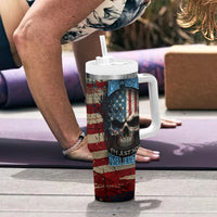 American Flag Skull Tumbler With Handle I'm Not Anti - Social I'm Just Not User Friendly - Wonder Print Shop