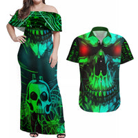 I Fing Hate These People Couples Matching Off Shoulder Maxi Dress and Hawaiian Shirt - Wonder Print Shop