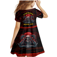 Skull Biker Family Matching Mermaid Dress and Hawaiian Shirt Legend Never Die - Wonder Print Shop