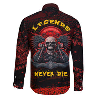 Skull Biker Family Matching Summer Maxi Dress and Hawaiian Shirt Legend Never Die - Wonder Print Shop