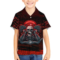 Skull Biker Family Matching Summer Maxi Dress and Hawaiian Shirt Legend Never Die - Wonder Print Shop