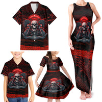 Skull Biker Family Matching Tank Maxi Dress and Hawaiian Shirt Legend Never Die - Wonder Print Shop