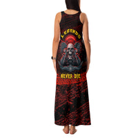 Skull Biker Family Matching Tank Maxi Dress and Hawaiian Shirt Legend Never Die - Wonder Print Shop