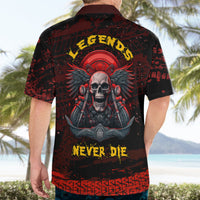 Skull Biker Hawaiian Shirt Legend Never Die - Wonder Print Shop