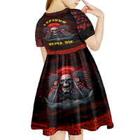 Skull Biker Kid Short Sleeve Dress Legend Never Die - Wonder Print Shop