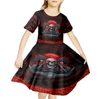 Skull Biker Kid Short Sleeve Dress Legend Never Die - Wonder Print Shop