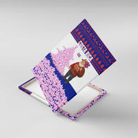 Costa Rica Christmas Canvas Wall Art with Santa Claus Pink Orchid Tree National Emblem and Festive Pattern Design - Wonder Print Shop