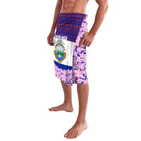 Costa Rica Christmas Lavalava with Santa Claus Pink Orchid Tree National Emblem and Festive Pattern Design - Wonder Print Shop