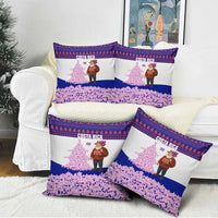 Costa Rica Christmas Pillow Cover with Santa Claus Pink Orchid Tree National Emblem and Festive Pattern Design - Wonder Print Shop