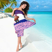 Costa Rica Christmas Sarong with Santa Claus Pink Orchid Tree National Emblem and Festive Pattern Design - Wonder Print Shop