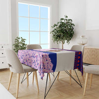 Costa Rica Christmas Tablecloth with Santa Claus Pink Orchid Tree National Emblem and Festive Pattern Design - Wonder Print Shop