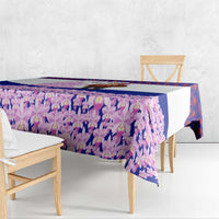 Costa Rica Christmas Tablecloth with Santa Claus Pink Orchid Tree National Emblem and Festive Pattern Design - Wonder Print Shop