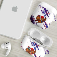 Costa Rica Christmas AirPods Case with Holiday Bird Gifts Red Blue Pattern and National Flag Design - Wonder Print Shop