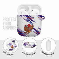 Costa Rica Christmas AirPods Case with Holiday Bird Gifts Red Blue Pattern and National Flag Design - Wonder Print Shop