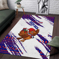 Costa Rica Christmas Area Rug with Holiday Bird Gifts Red Blue Pattern and National Flag Design - Wonder Print Shop