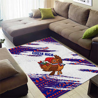 Costa Rica Christmas Area Rug with Holiday Bird Gifts Red Blue Pattern and National Flag Design - Wonder Print Shop