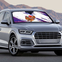 Costa Rica Christmas Auto Sun Shade with Holiday Bird Gifts Red Blue Pattern and National Flag Design - Wonder Print Shop