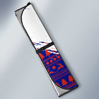 Costa Rica Christmas Auto Sun Shade with Holiday Bird Gifts Red Blue Pattern and National Flag Design - Wonder Print Shop