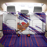 Costa Rica Christmas Back Car Seat Cover with Holiday Bird Gifts Red Blue Pattern and National Flag Design - Wonder Print Shop