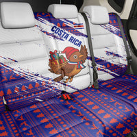 Costa Rica Christmas Back Car Seat Cover with Holiday Bird Gifts Red Blue Pattern and National Flag Design - Wonder Print Shop