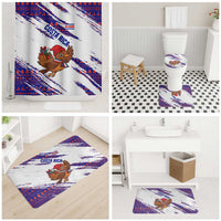 Costa Rica Christmas Bathroom Set with Holiday Bird Gifts Red Blue Pattern and National Flag Design - Wonder Print Shop