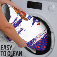 Costa Rica Christmas Bathroom Set with Holiday Bird Gifts Red Blue Pattern and National Flag Design - Wonder Print Shop