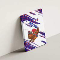 Costa Rica Christmas Canvas Wall Art with Holiday Bird Gifts Red Blue Pattern and National Flag Design - Wonder Print Shop