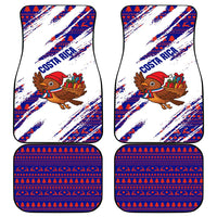 Costa Rica Christmas Car Mats with Holiday Bird Gifts Red Blue Pattern and National Flag Design - Wonder Print Shop