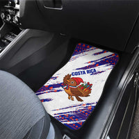 Costa Rica Christmas Car Mats with Holiday Bird Gifts Red Blue Pattern and National Flag Design - Wonder Print Shop