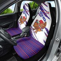 Costa Rica Christmas Car Seat Cover with Holiday Bird Gifts Red Blue Pattern and National Flag Design - Wonder Print Shop