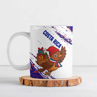Costa Rica Christmas Ceramic Mug with Holiday Bird Gifts Red Blue Pattern and National Flag Design - Wonder Print Shop