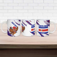 Costa Rica Christmas Ceramic Mug with Holiday Bird Gifts Red Blue Pattern and National Flag Design - Wonder Print Shop