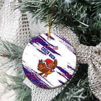 Costa Rica Christmas Ceramic Ornament with Holiday Bird Gifts Red Blue Pattern and National Flag Design - Wonder Print Shop